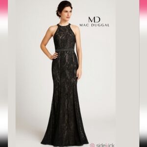 Mac Duggal Black Lace Gown, size 10